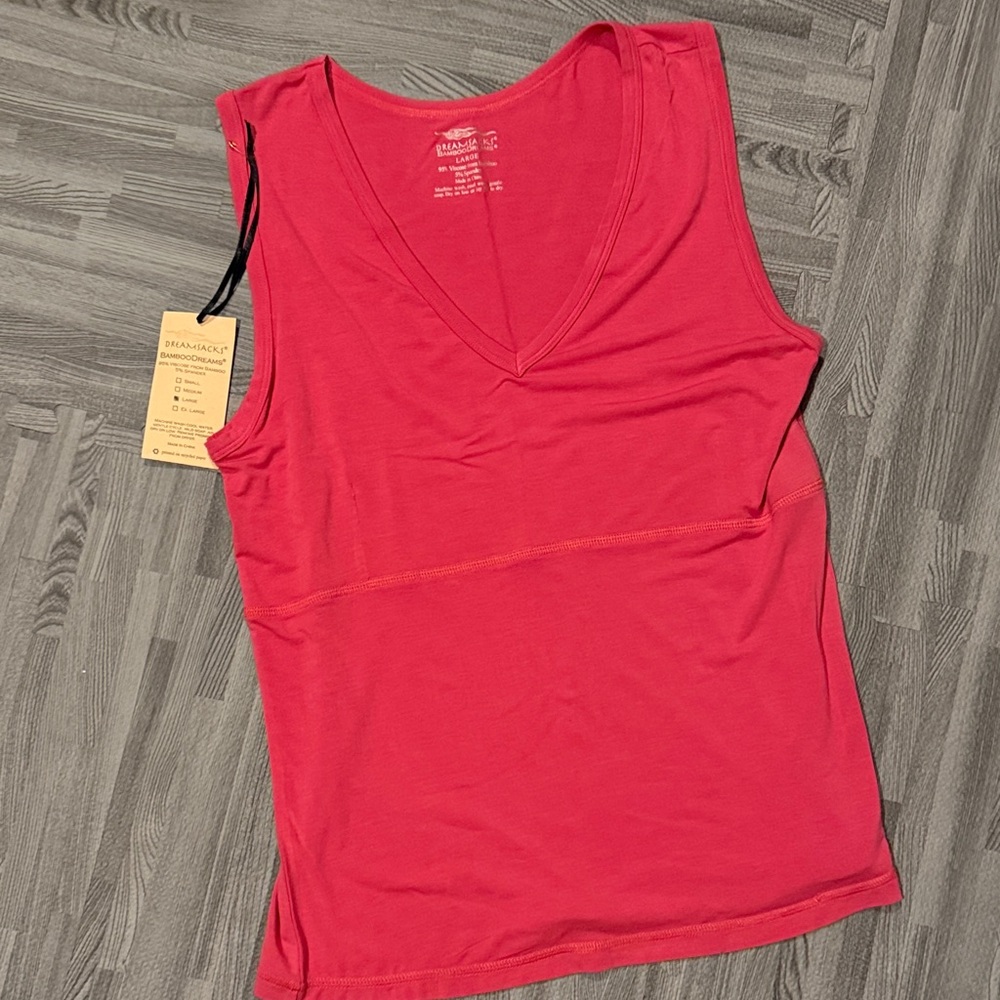 Seamless Pink V-Neck Women's Tank Top